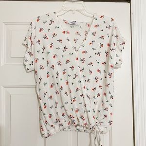 CJLA Floral Wrap Blouse